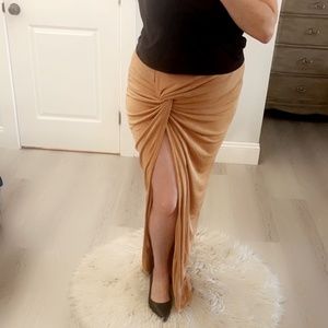 Gold glitzy twist long skirt